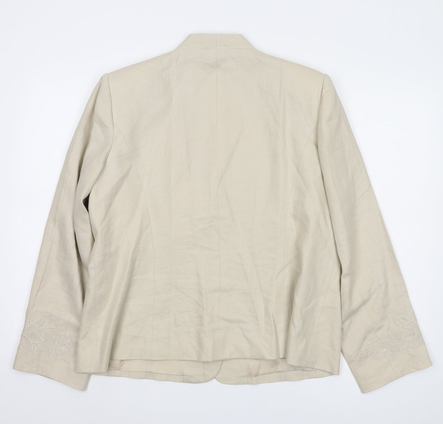 Windsmoor Women's Beige Linen Suit Jacket Size 16