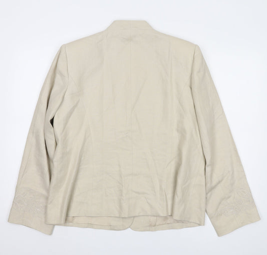 Windsmoor Women's Beige Linen Suit Jacket Size 16