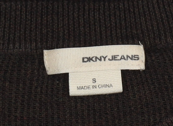 Womens UK Size S DKNY Jeans Brown Pullover Jumper