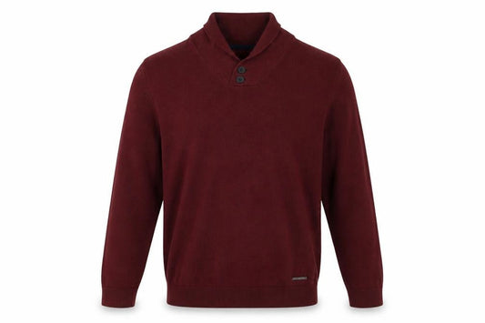 Jules Men's Red Henley Jumper M - Cotton Knit