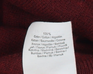 Jules Men's Red Henley Jumper M - Cotton Knit