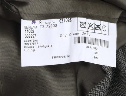 Magee Men's Grey Blazer 42R Check Tweed Classic Formal