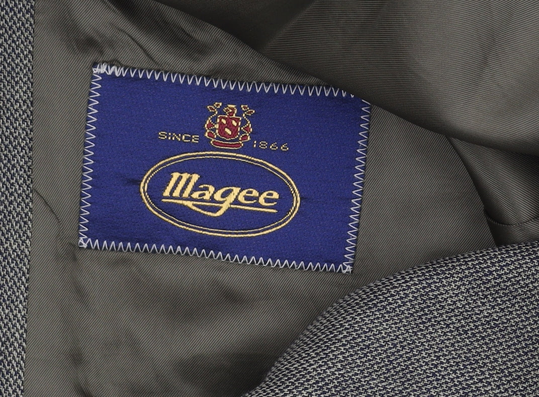 Magee Men's Grey Blazer 42R Check Tweed Classic Formal