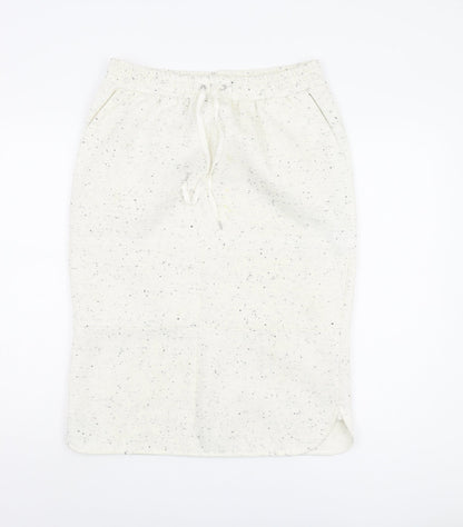 Massimo Dutti Women’s Ivory Midi Skirt, Size 12