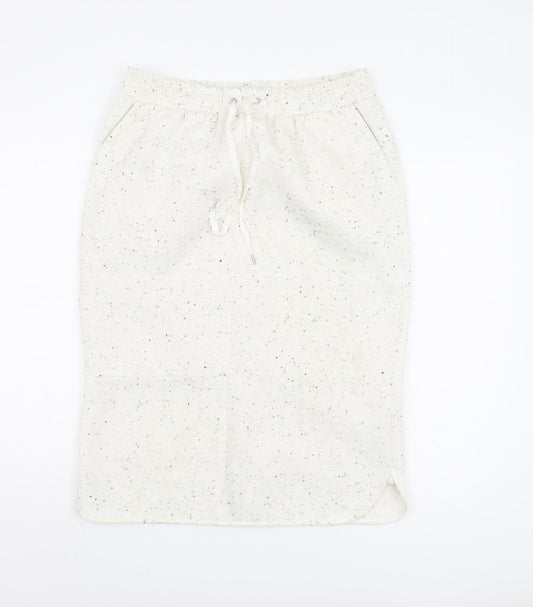 Massimo Dutti Women’s Ivory Midi Skirt, Size 12