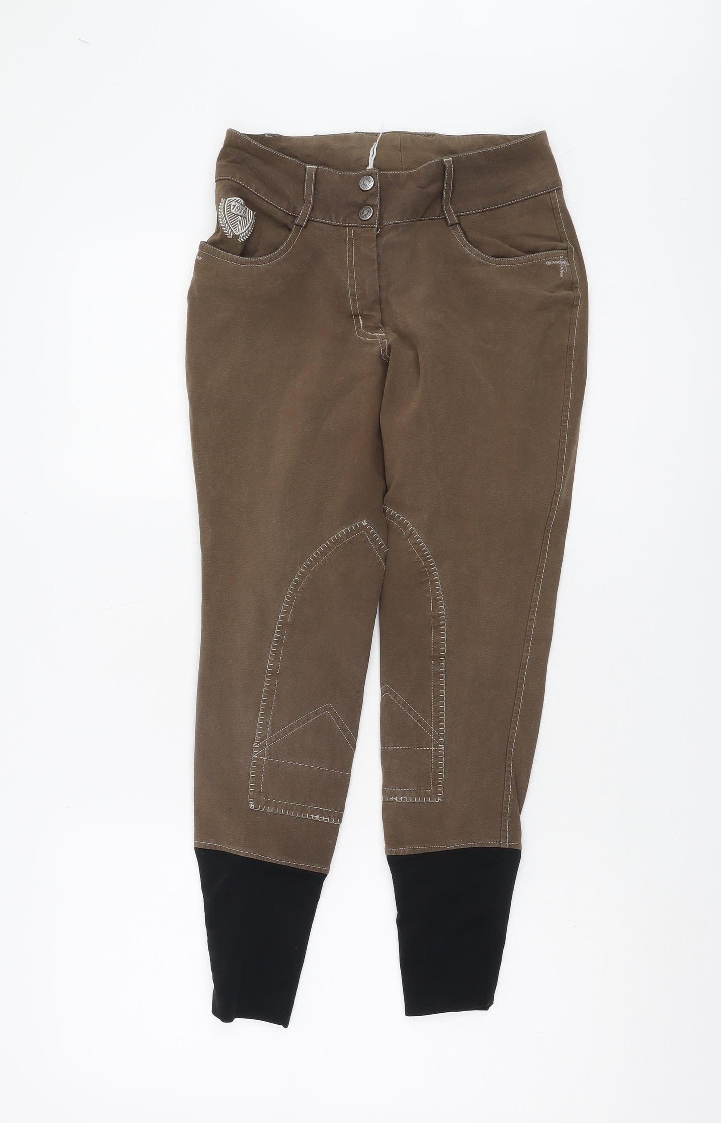 Womens UK Size 2XS DECATHLON Regular Fit Jogger Brown Trousers