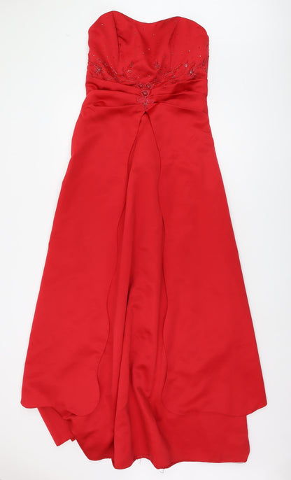 Raylia Designs Women's Red Formal Strapless Dress Size 14