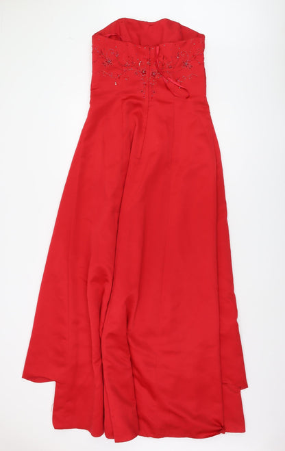 Raylia Designs Women's Red Formal Strapless Dress Size 14