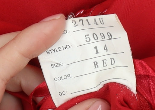 Raylia Designs Women's Red Formal Strapless Dress Size 14