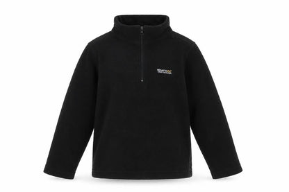 Front view of Regatta boys’ black 5-6 yrs 1/2 zip sweatshirt