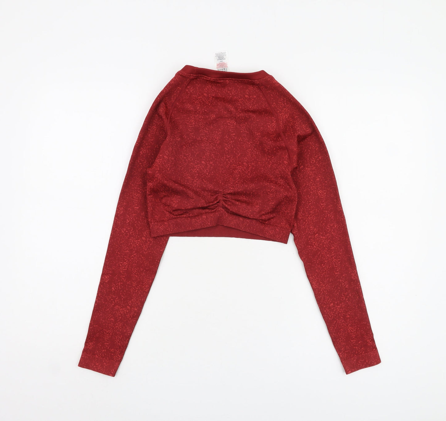 Gymshark Women's Red Cropped Long Sleeve Top M