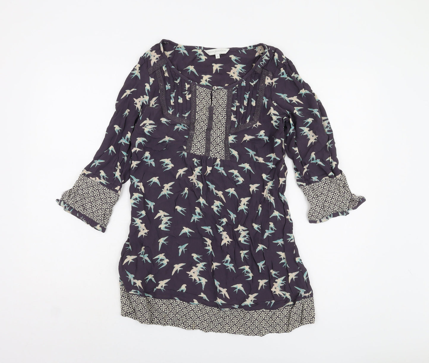 Womens UK Size 14 Rocha John Rocha Multicoloured Tunic Blouse