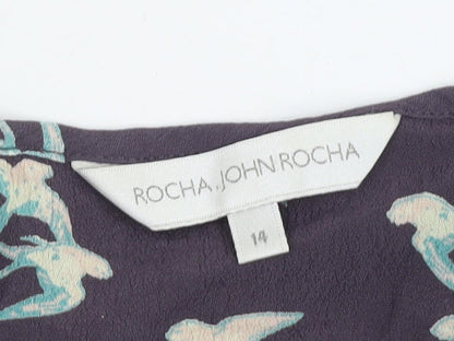 Womens UK Size 14 Rocha John Rocha Multicoloured Tunic Blouse