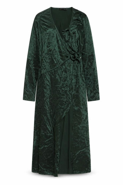 PrettyLittleThing Green V-Neck Dress UK 8