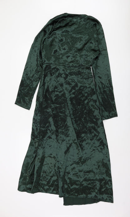 PrettyLittleThing Green V-Neck Dress UK 8