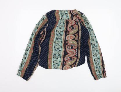 Womens UK Size XS Hollister Multicoloured Wrap Blouse