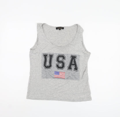 Womens UK Size M Jaeger Grey Basic Tank