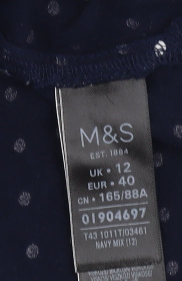 Womens UK Size 12 Marks and Spencer Blue Basic Blouse