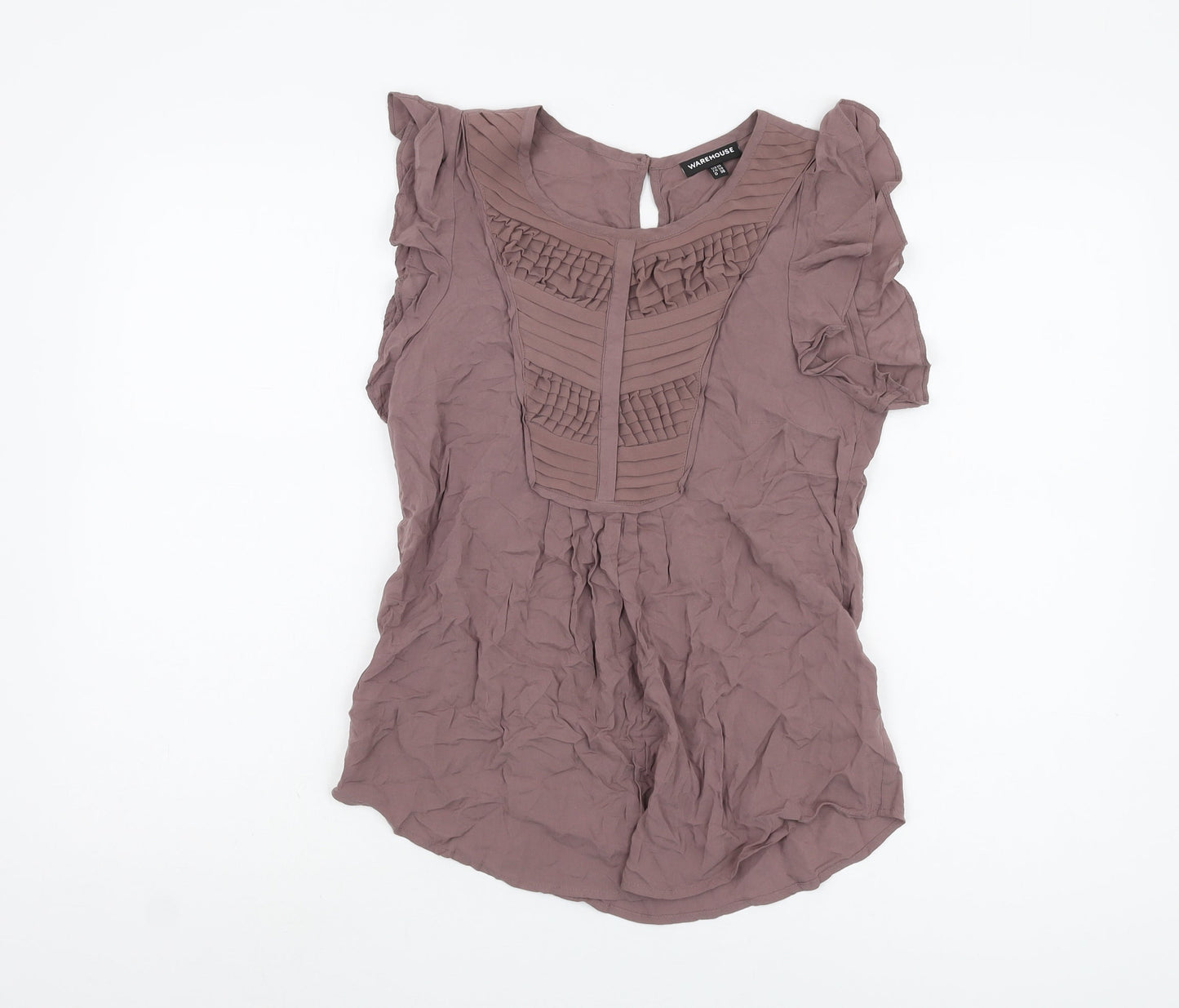 Womens UK Size 10 Warehouse Purple Basic Blouse
