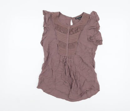 Womens UK Size 10 Warehouse Purple Basic Blouse