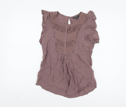 Womens UK Size 10 Warehouse Purple Basic Blouse