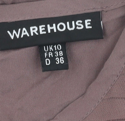 Womens UK Size 10 Warehouse Purple Basic Blouse