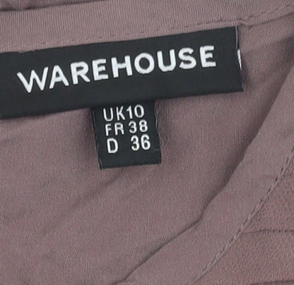Womens UK Size 10 Warehouse Purple Basic Blouse