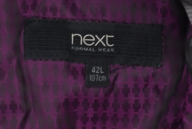 Next Men's Formal Black Blazer 42L Striped Jacket