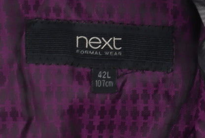 Next Men's Formal Black Blazer 42L Striped Jacket