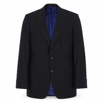 Marks and Spencer Men's Navy Blazer, 42L, Striped Wool Blend