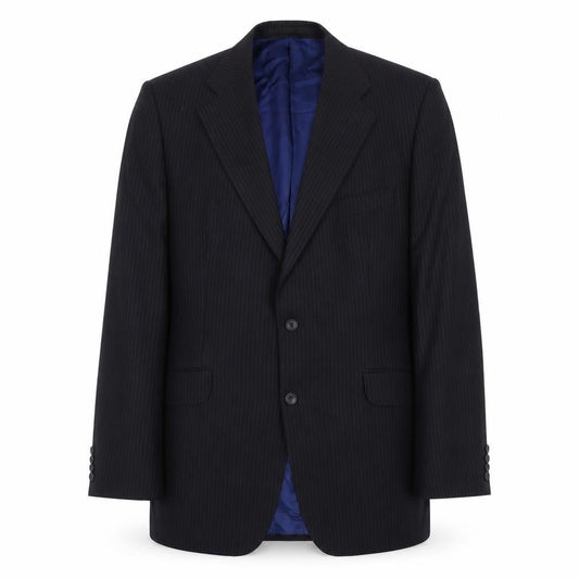 Marks and Spencer Men's Navy Blazer, 42L, Striped Wool Blend