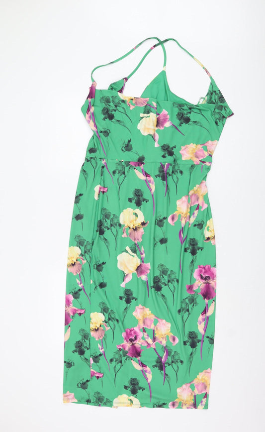 ASOS Floral Green Dress, Women's Size 16, Multicoloured