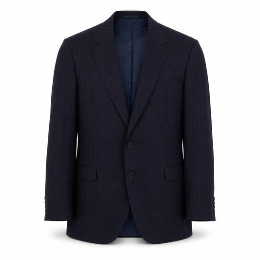 High and Mighty Men's Navy Striped Suit Jacket 48R