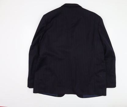 High and Mighty Men's Navy Striped Suit Jacket 48R
