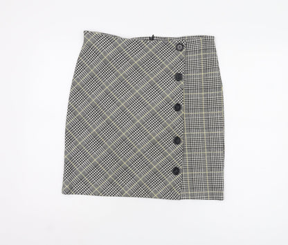 M&Co Women's Yellow Check Pencil Skirt Size 12