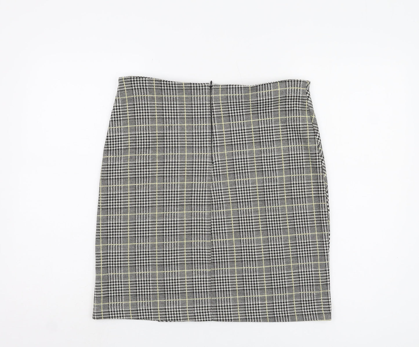 M&Co Women's Yellow Check Pencil Skirt Size 12