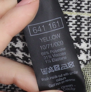 M&Co Women's Yellow Check Pencil Skirt Size 12