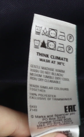 Marks and Spencer Men's Navy Regular Fit Trousers, 30 in