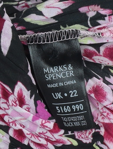 Womens UK Size 22 Marks and Spencer Black Basic Blouse