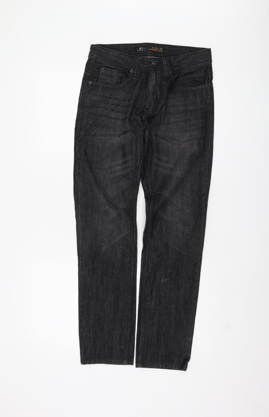 Mens UK Size 28 Burton Slim Fit Tapered Black Jeans