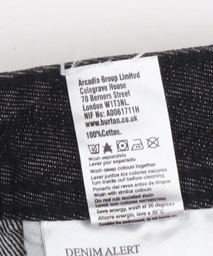 Mens UK Size 28 Burton Slim Fit Tapered Black Jeans