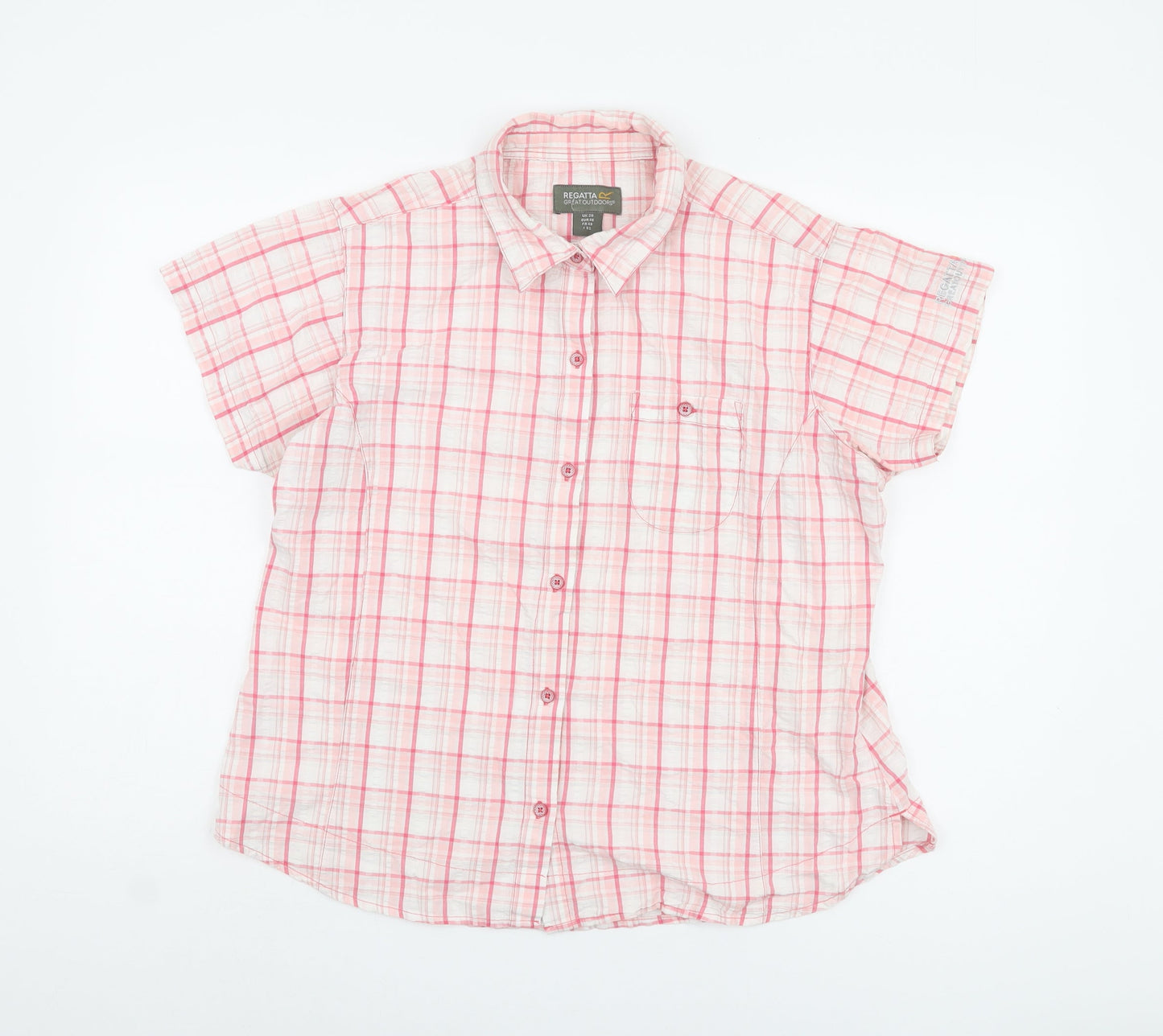 Womens UK Size 20 Regatta Pink Basic Button-Up