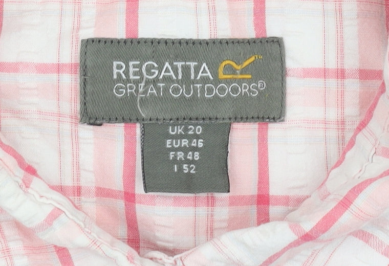 Womens UK Size 20 Regatta Pink Basic Button-Up