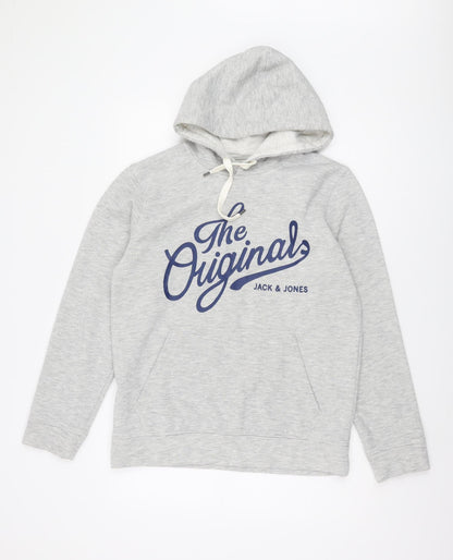 Mens UK Size L JACK & JONES Grey Pullover Hoodie