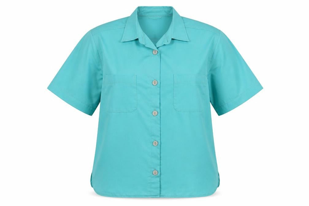 Womens UK Size 14 Eastex Blue Basic Button-Up