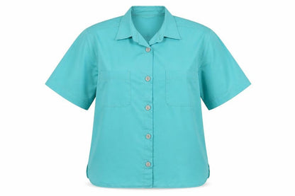 Womens UK Size 14 Eastex Blue Basic Button-Up