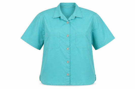 Womens UK Size 14 Eastex Blue Basic Button-Up