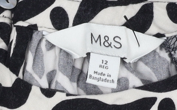 Womens UK Size 12 Marks and Spencer Black Basic Blouse