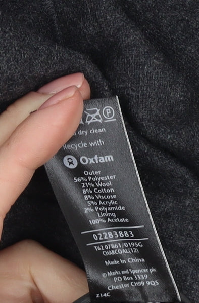 Marks and Spencer Women's Grey Pencil Skirt Size 12