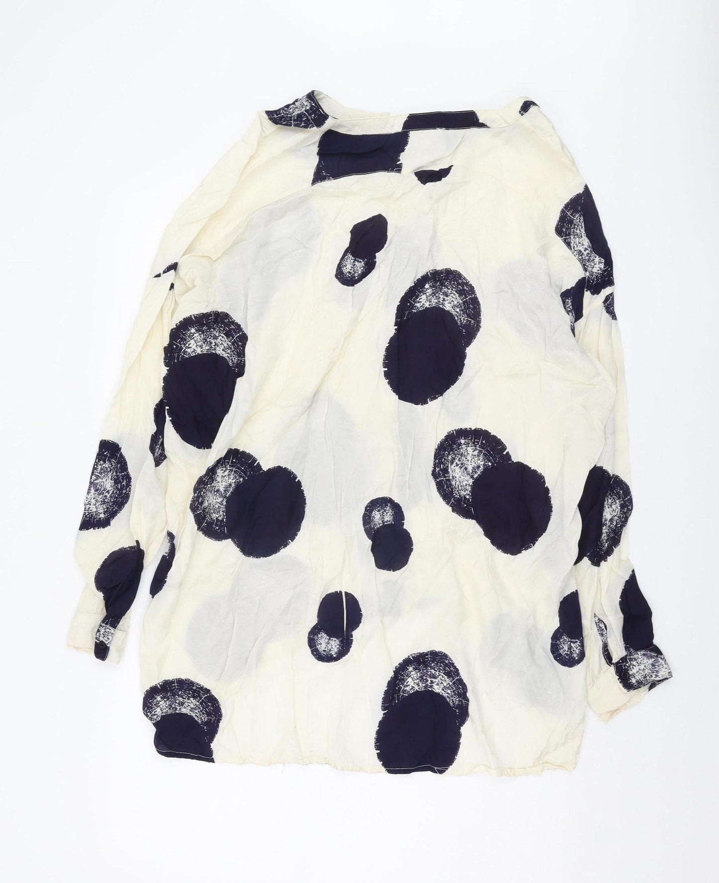 Soft B Women's Ivory Polka Dot Button-Up Shirt, M